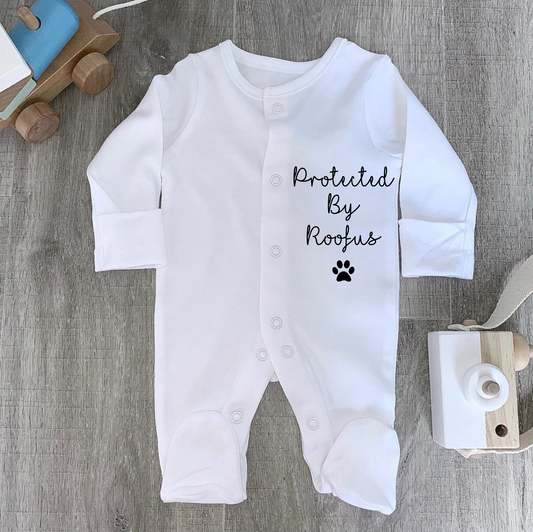 Protected by pet and paw print sleepsuit