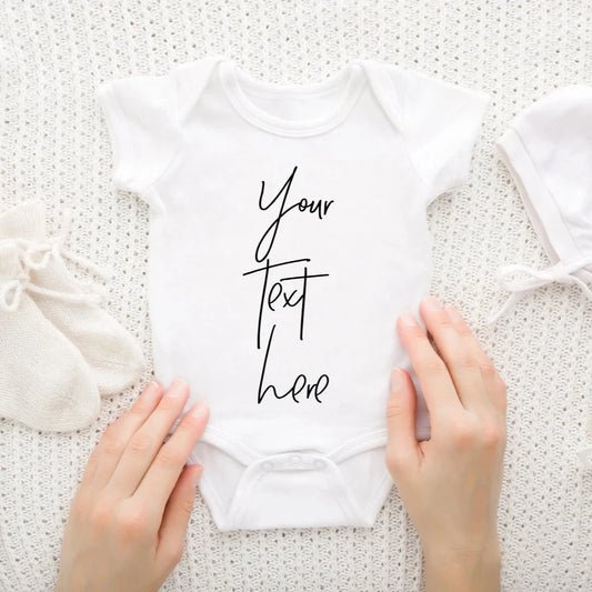 Baby body suit with any text.